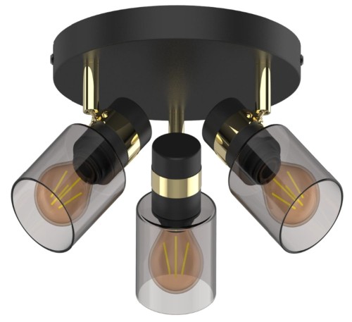 Asti lampa sufitowa (spot) 3-punktowa czarna/złota JP03C-SP-03R-BG.442