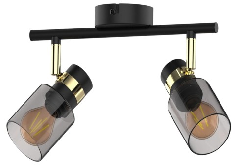Asti lampa sufitowa (spot) 2-punktowa czarna/złota JP03C-SP-02-BG.435