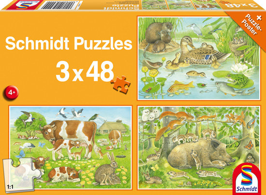 Schmidt Spiele Spiele, puzzle Zwierzęca rodzinka