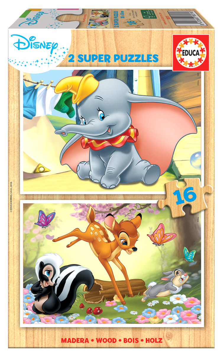 Educa Borras Borras - 2X16 Disney Animals Dumbo+Bambi Puzzle (18079) 18079