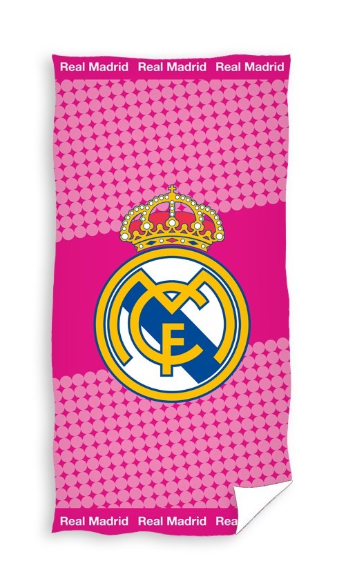 Carbotex Real Madrid ręcznik plażowy ręcznik sauna ręcznik kąpielowy 70 X 140 Czerwony/różowy kobiet fanów: (RM173014-R)