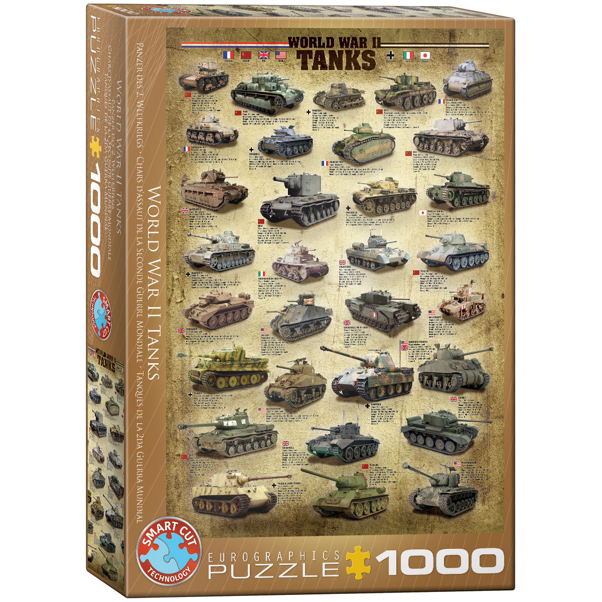 Eurographics Puzzle 1000 World War II Tanks 6000-0388 -