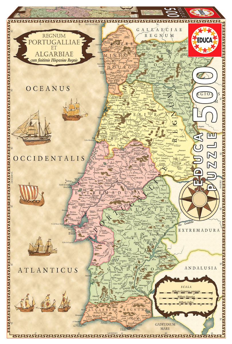 G3 Puzzle 500 Mapa Portugalii z 1710 roku Nowa
