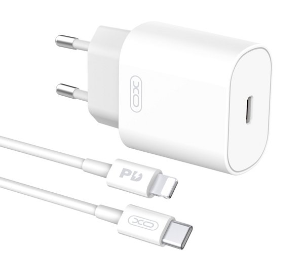 XO ładowarka sieciowa L91 PD 25W 1x USB-C biała + kabel USB-C - Lightning 8_2279672