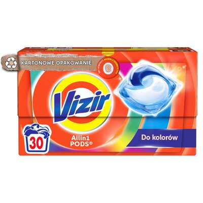 Vizir Platinum PODS Do kolorowych ubrań Kapsułki do prania, 30 prań