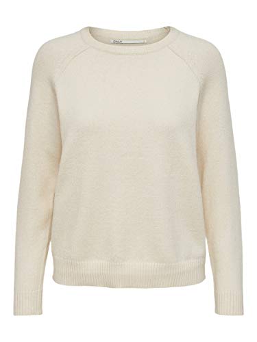 ONLY Damski sweter z dzianiny, jednokolorowy, Whitecap Gray/Detail:w. Melange, 3XL