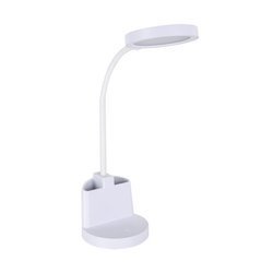 Biała lampka biurkowa LED z przybornikiem 8W SMD LED 8236