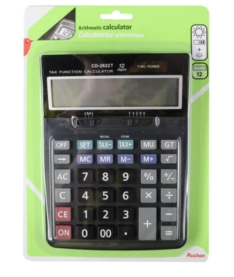 Auchan - Kalkulator biurowy 12 cyfrowy wyświetlacz
