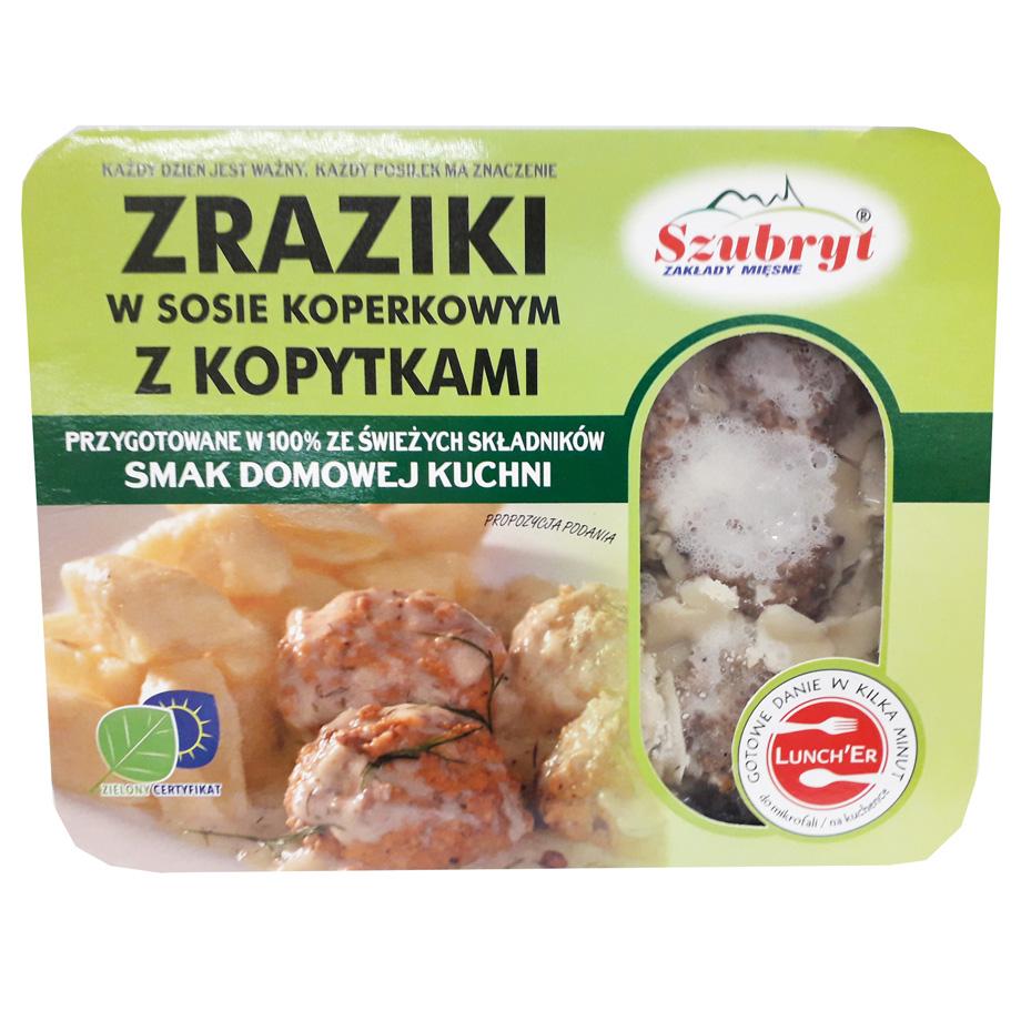 Szubryt - Zraziki w sosie koperkowym z kopytkami