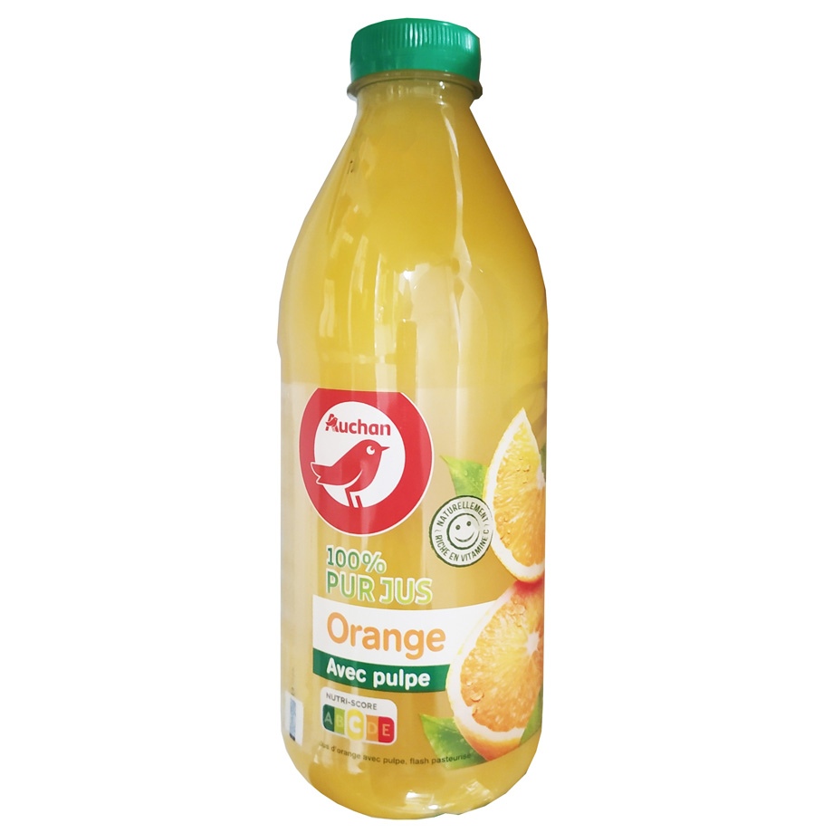Auchan - Sok pomarańczowy z miąższem 100%
