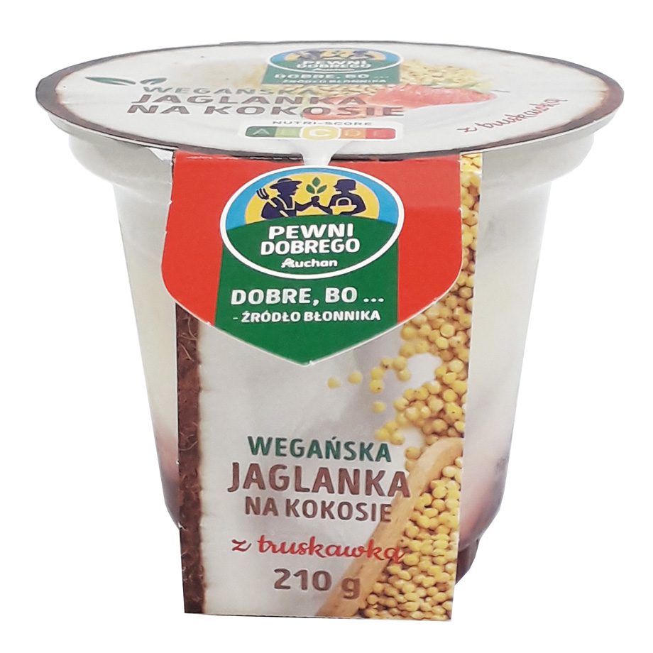 Pewni Dobrego - Wegańska jaglanka na kokosie z truskawkami