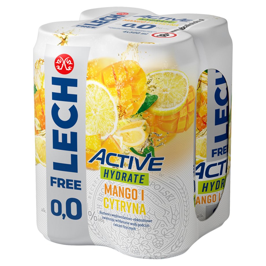 Lech - Active Piwo bezalkoholowe o smaku mango i cytryny alk.0.0% obj.