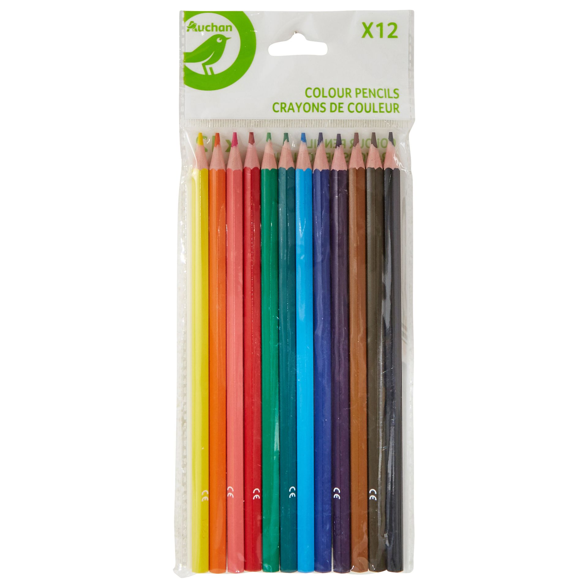 Auchan - Kredki ołówkowe 12 kolorów