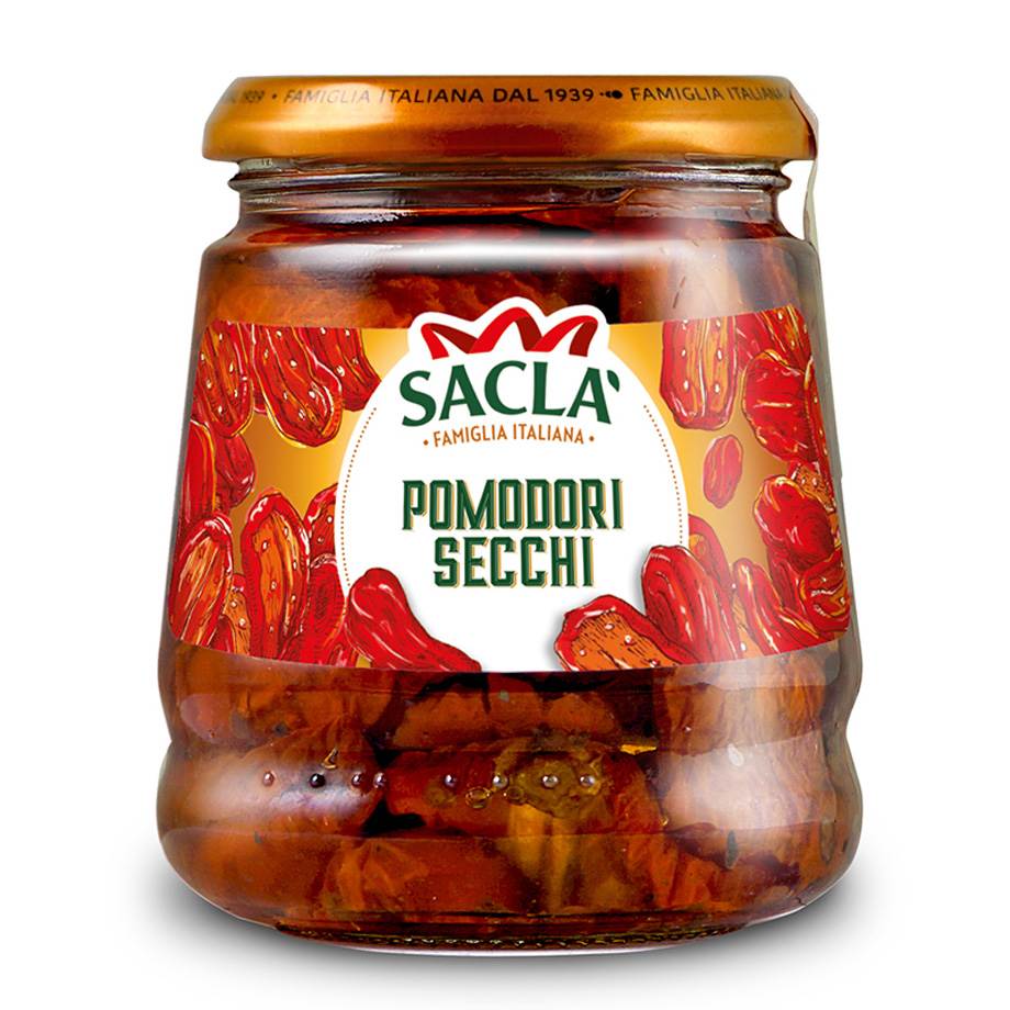 Sacla - Pomidory suszone w słońcu, przyprawione w oleju słonecznikowym.
