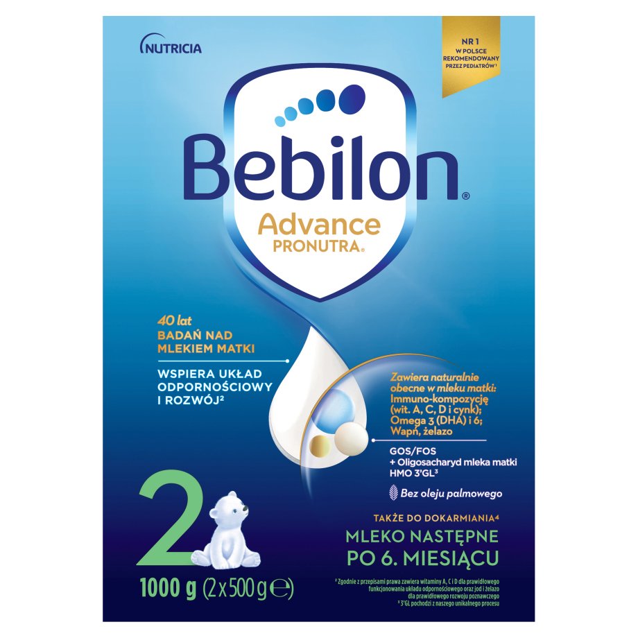 Bebilon Advance Pronutra mleko modyfikowane 2 po 6.miesiącu 1000g