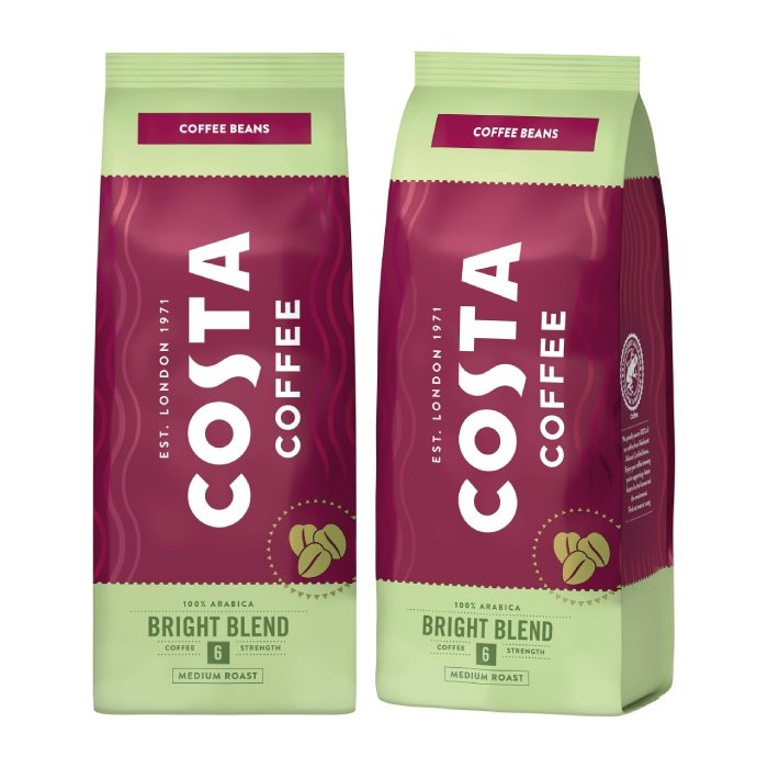 ZESTAW - Kawa ziarnista Costa Coffee Bright Blend 2x500g