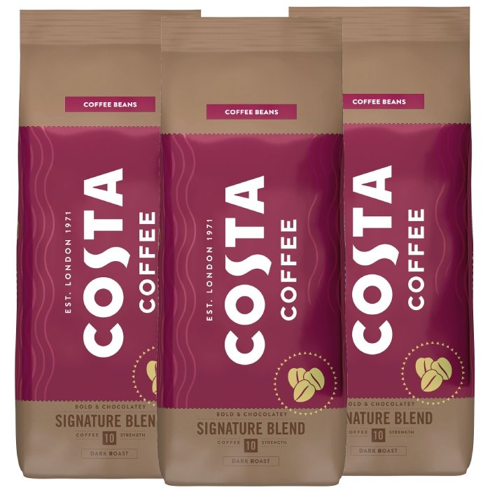 ZESTAW - Kawa ziarnista Costa Coffee Signature Blend Dark Roast 3x1kg