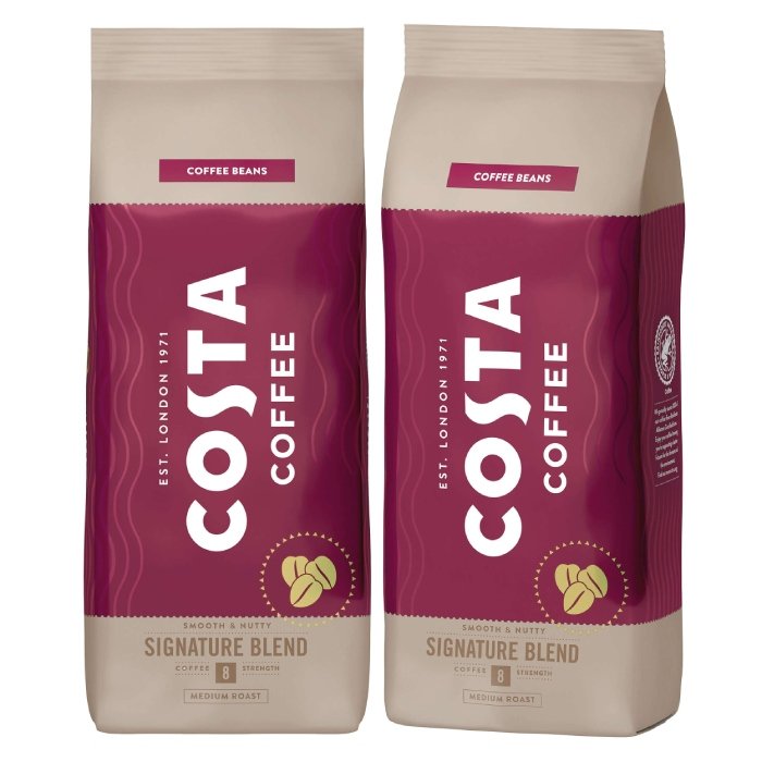 ZESTAW - Kawa ziarnista Costa Coffee Signature Blend zestaw 2x1kg + Costa Coffee Bright Blend 200g