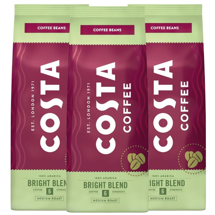 ZESTAW - Kawa ziarnista Costa Coffee Bright Blend 3x500g