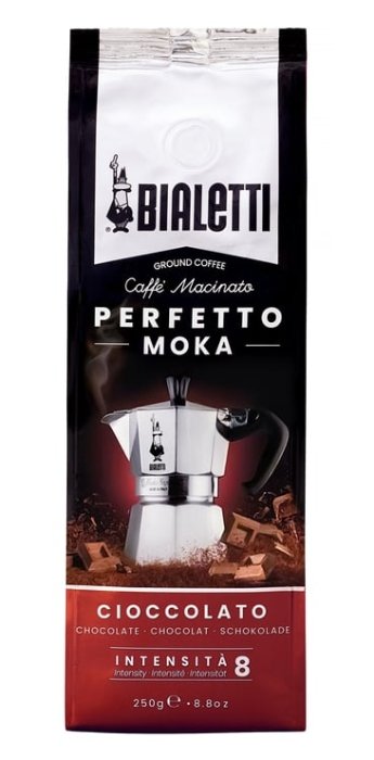 SUPER CENA - TANIA DOSTAWA ! -  ! Kawa mielona Bialetti Perfetto Moka Cioccolato 250g - PACZKOMAT, POCZTA, KURIER