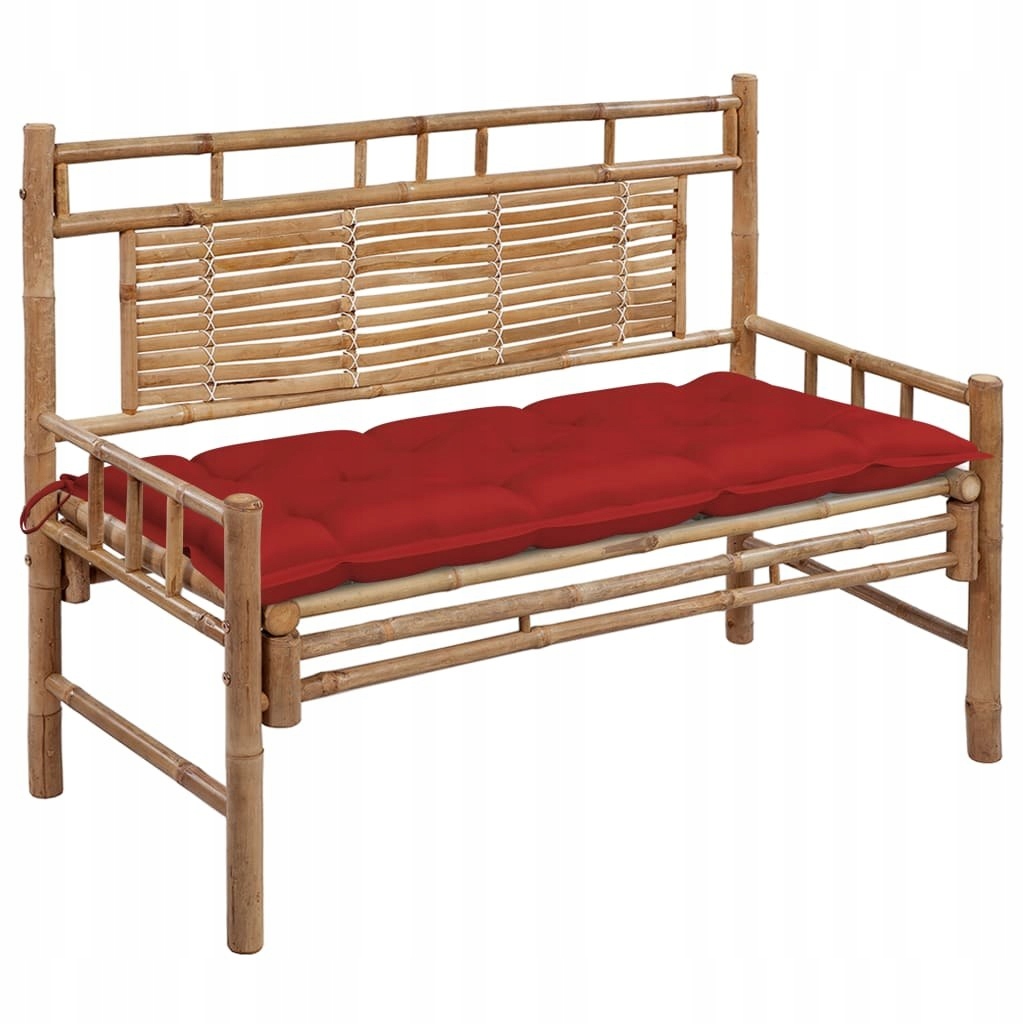 vidaXL Ławka ogrodowa z poduszką, 120 cm, bambusowa 3063897