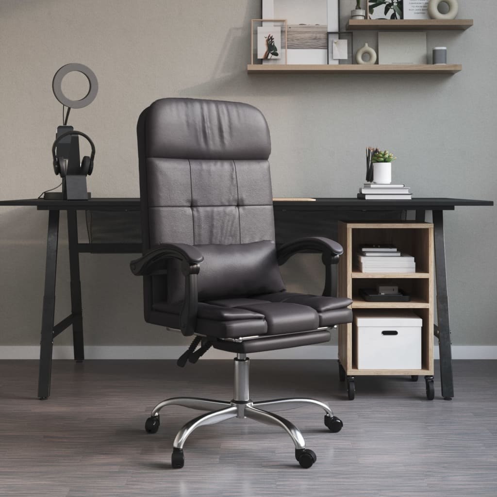 Lumarko Rozkładane, masujące krzesło biurowe, szare, sztuczna skóra!