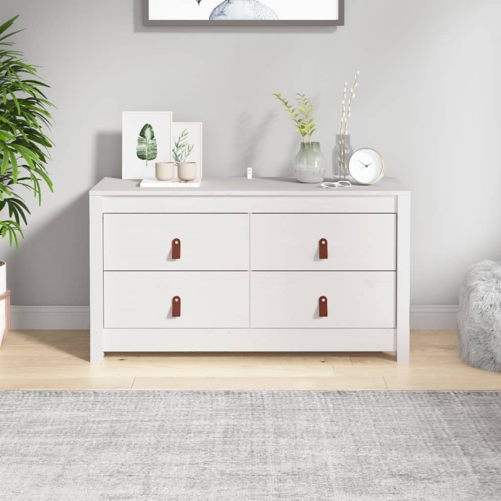 Lumarko Komoda, biały, 100x40x54 cm, lite drewno sosnowe