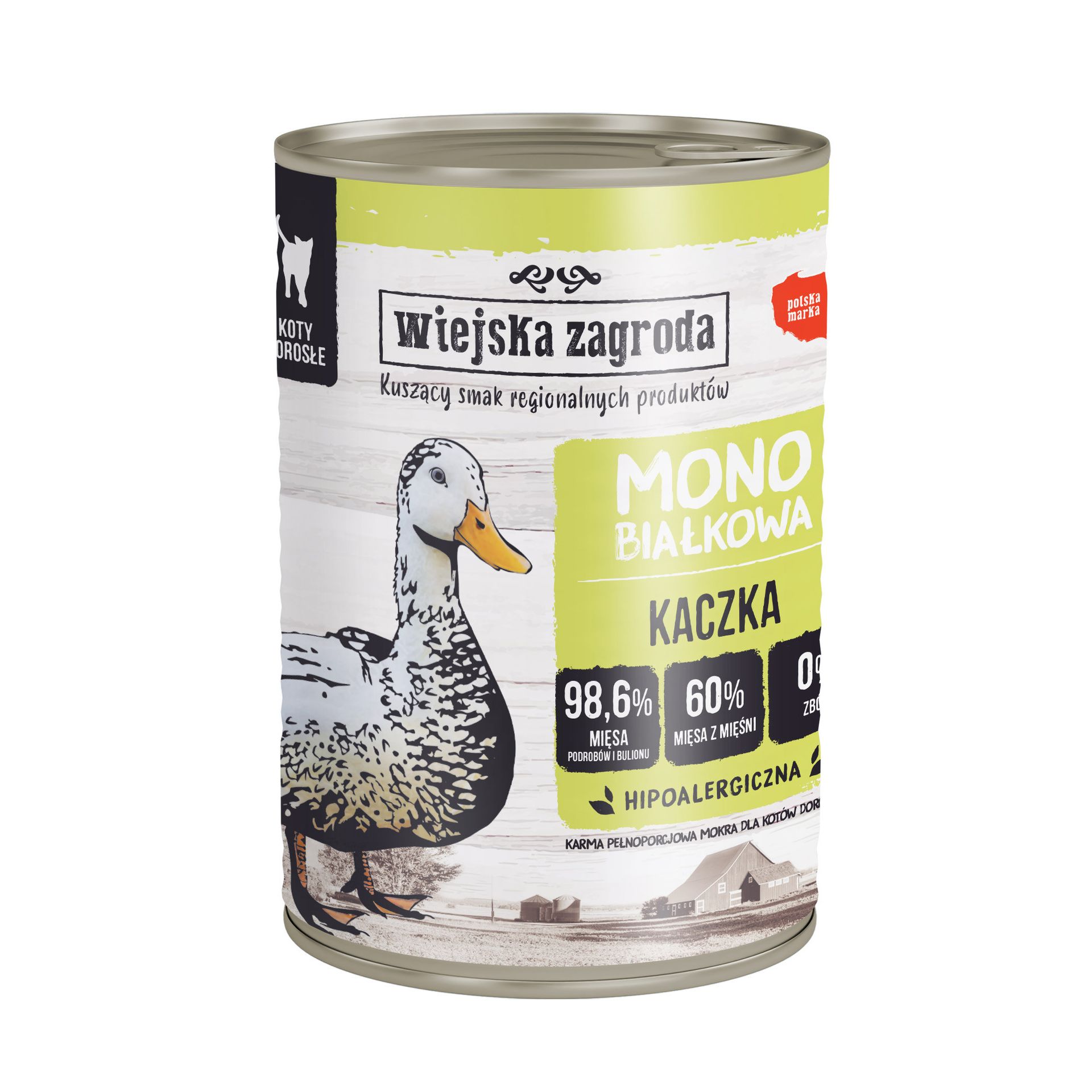 WIEJSKA ZAGRODA Mokra karma dla kota monoproteinowa z kaczką 400g
