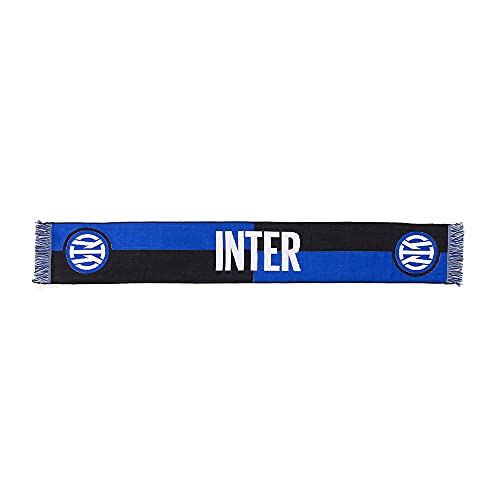 Inter Szalik Nowy Logo Jaquard, Różne Kolory, Stadion Unisex-Adult Szachy Czarny/Niebieski, Jeden Rozmiar