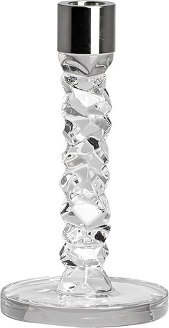 Świecznik na klasyczną świecę Carat 18,3 cm srebrny