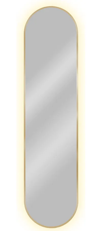 Złote nowoczesne lustro led 155x40 cm P8-F72