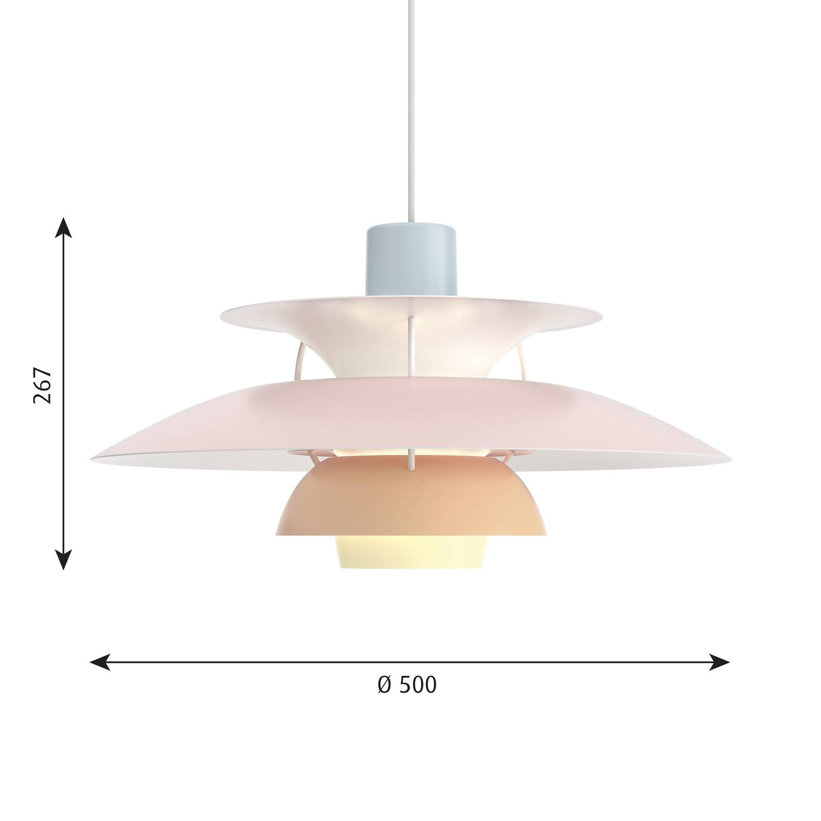 Louis Poulsen PH 5 Pastels niebieska/różowa