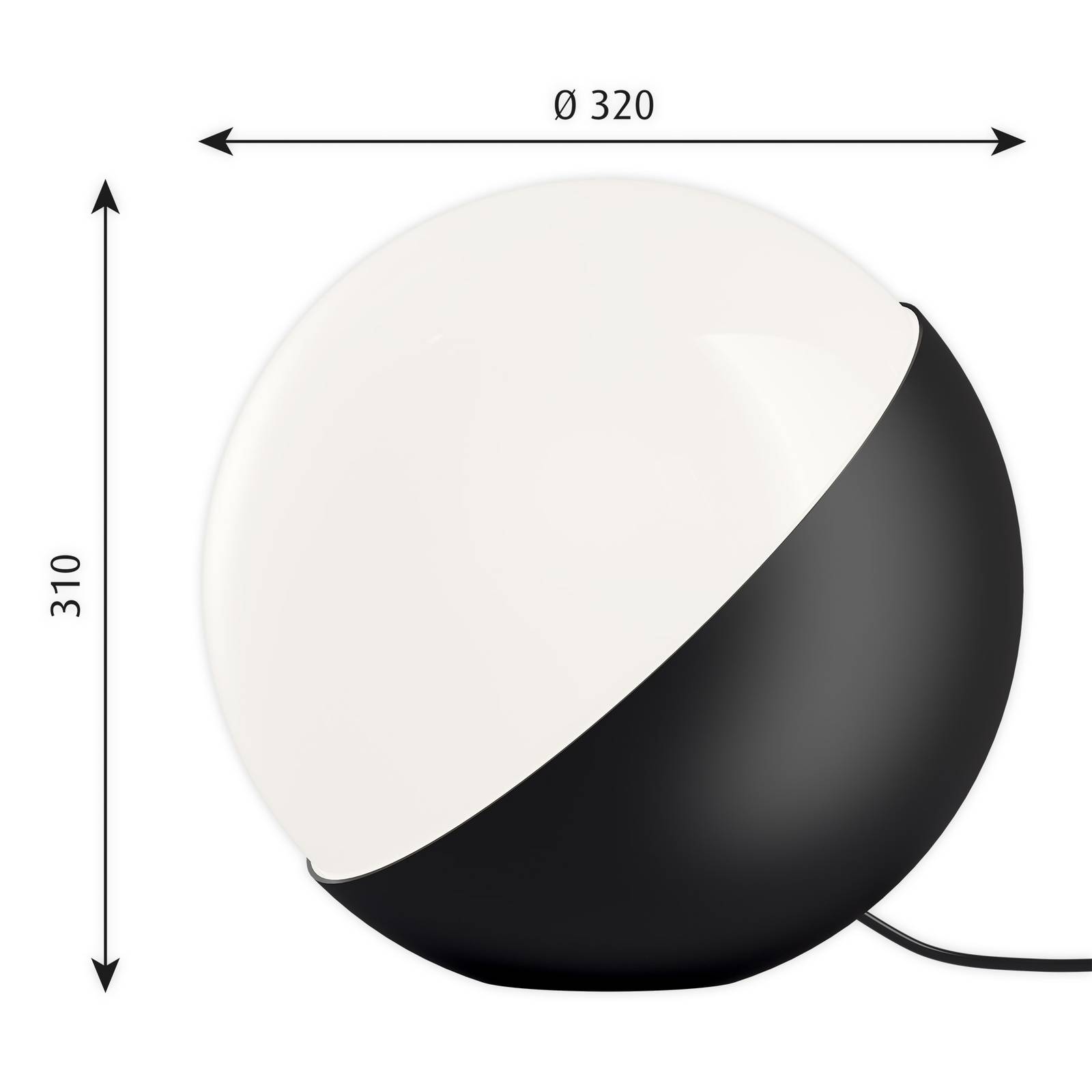 Louis Poulsen VL Studio stołowa czarna, Ø 32 cm