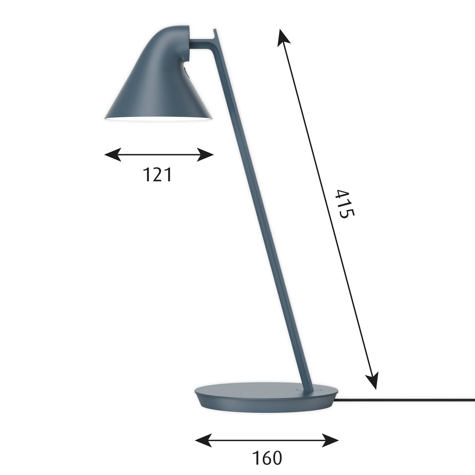 Louis Poulsen NJP Mini lampa stołowa LED niebieska