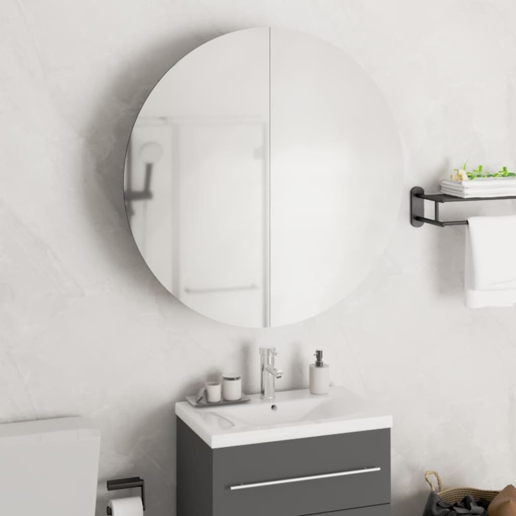 Lumarko Szafka łazienkowa z lustrem i LED, biała, 54x54x17,5 cm