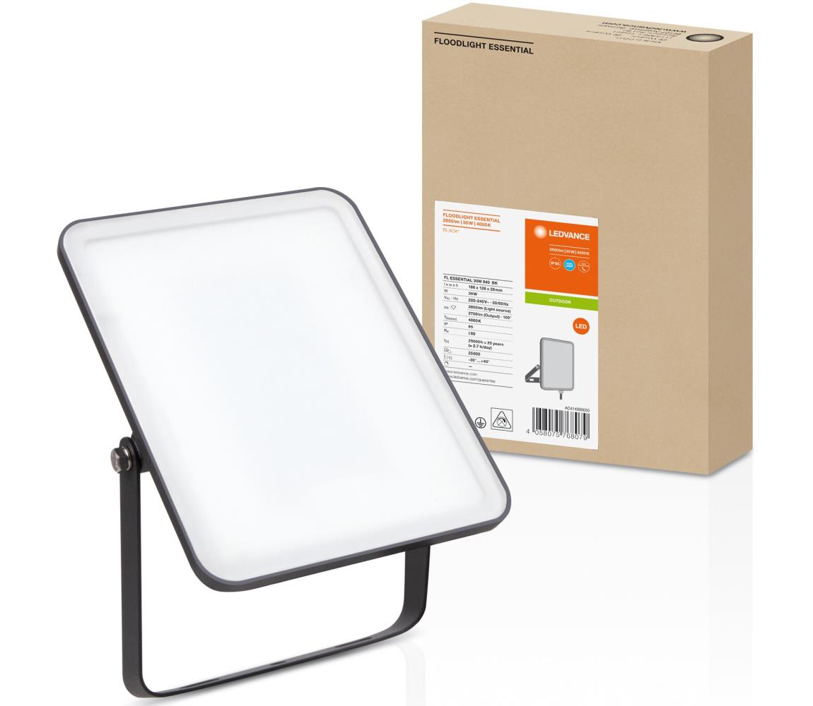 Naświetlacz Essential czarny IP65 2700 lm LED Ledvance