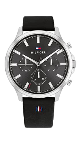Tommy Hilfiger Męski analogowy zegarek kwarcowy ze skórzanym paskiem 1710495