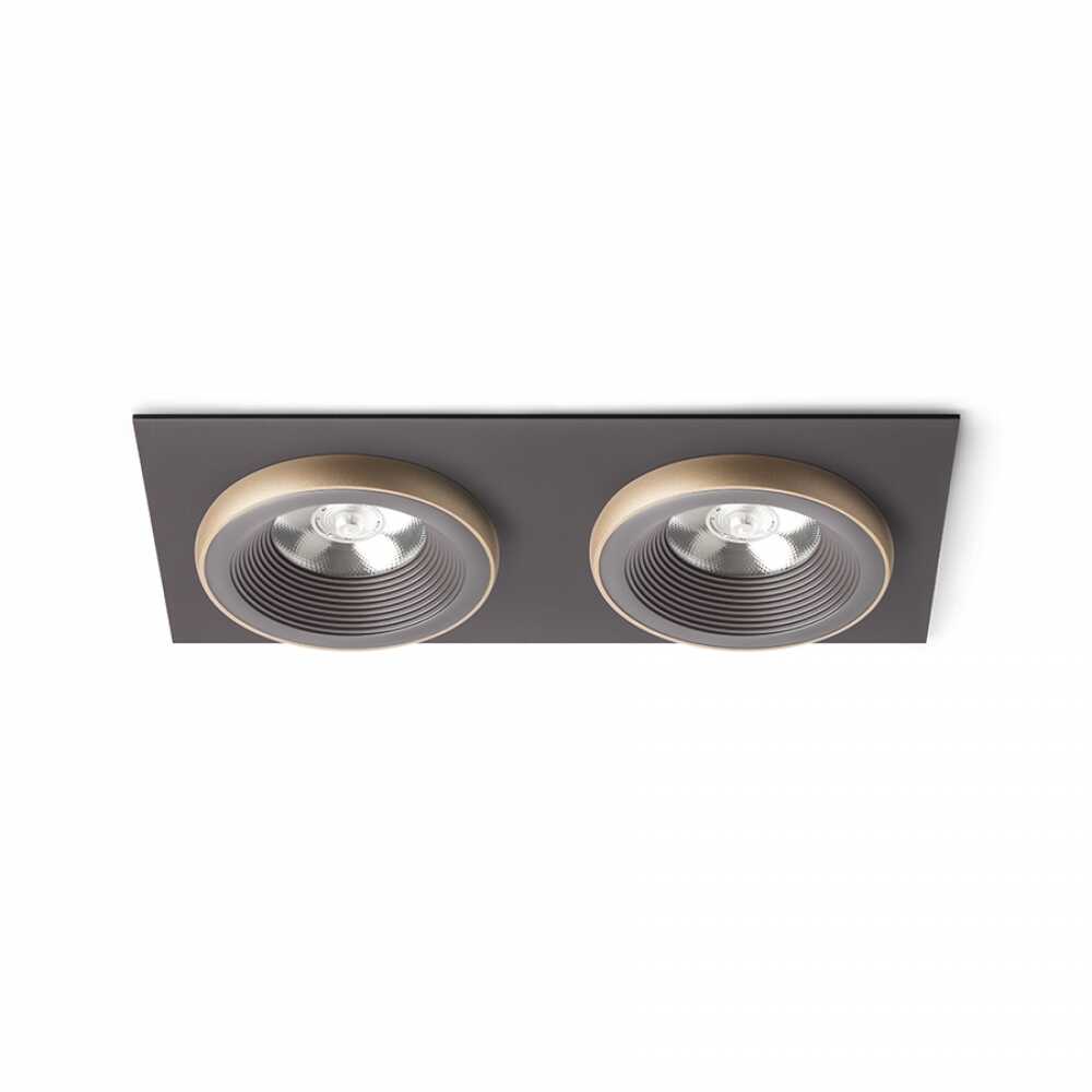 Redlux oprawa sufitowa LED Sharm SQ II 2x(10W 1800lm 3000K) 24° brąz/perłowo-złota wpuszczana R13257