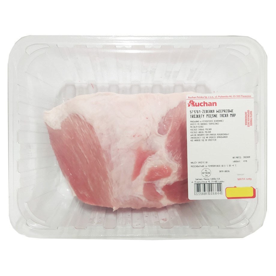 Auchan - Żeberka wieprzowe trójkąty mięsne tacka