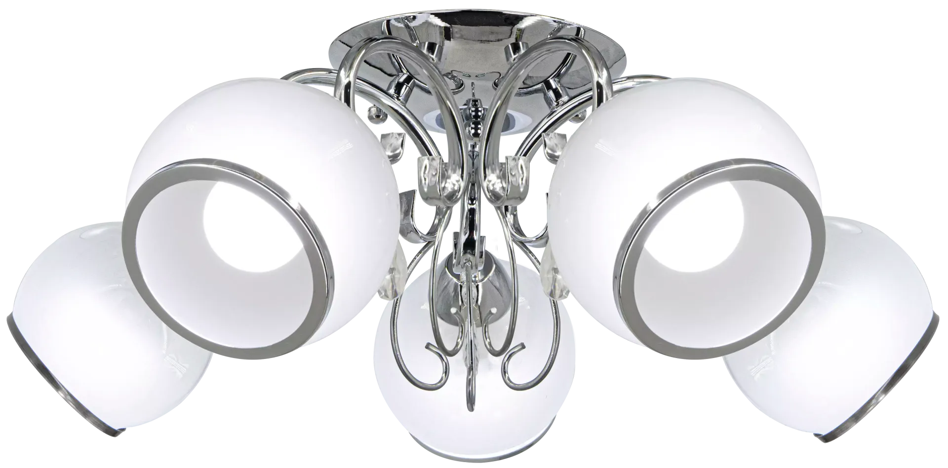 Sufitowa lampa glamour ELM8875/5 8C do jadalni szklana chrom