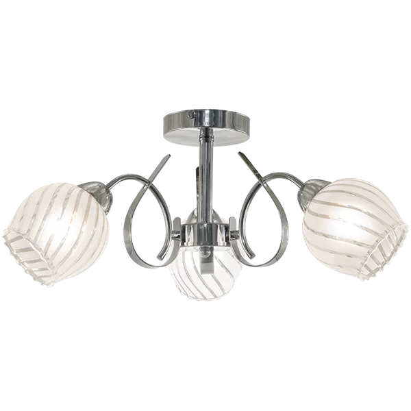 Klasyczna lampa sufitowa ELM7138/3 8C szklane klosze chrom