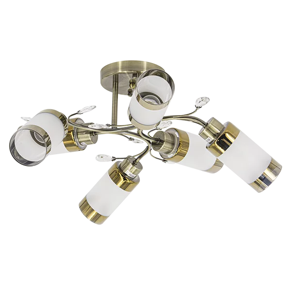 Sufitowa lampa glamour ELM8267/6 21QG do jadalni mosiądz