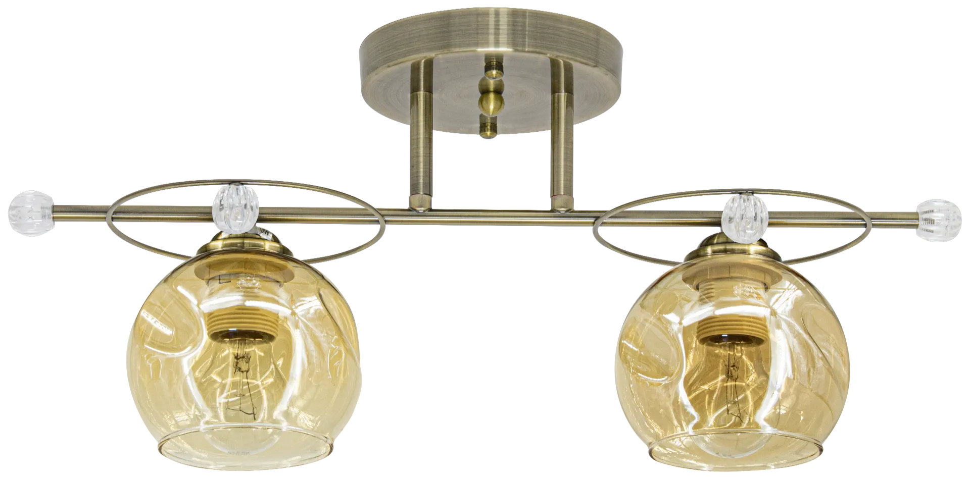 Sufitowa lampa szklana ELM8820/2 21QG do jadalni mosiądz