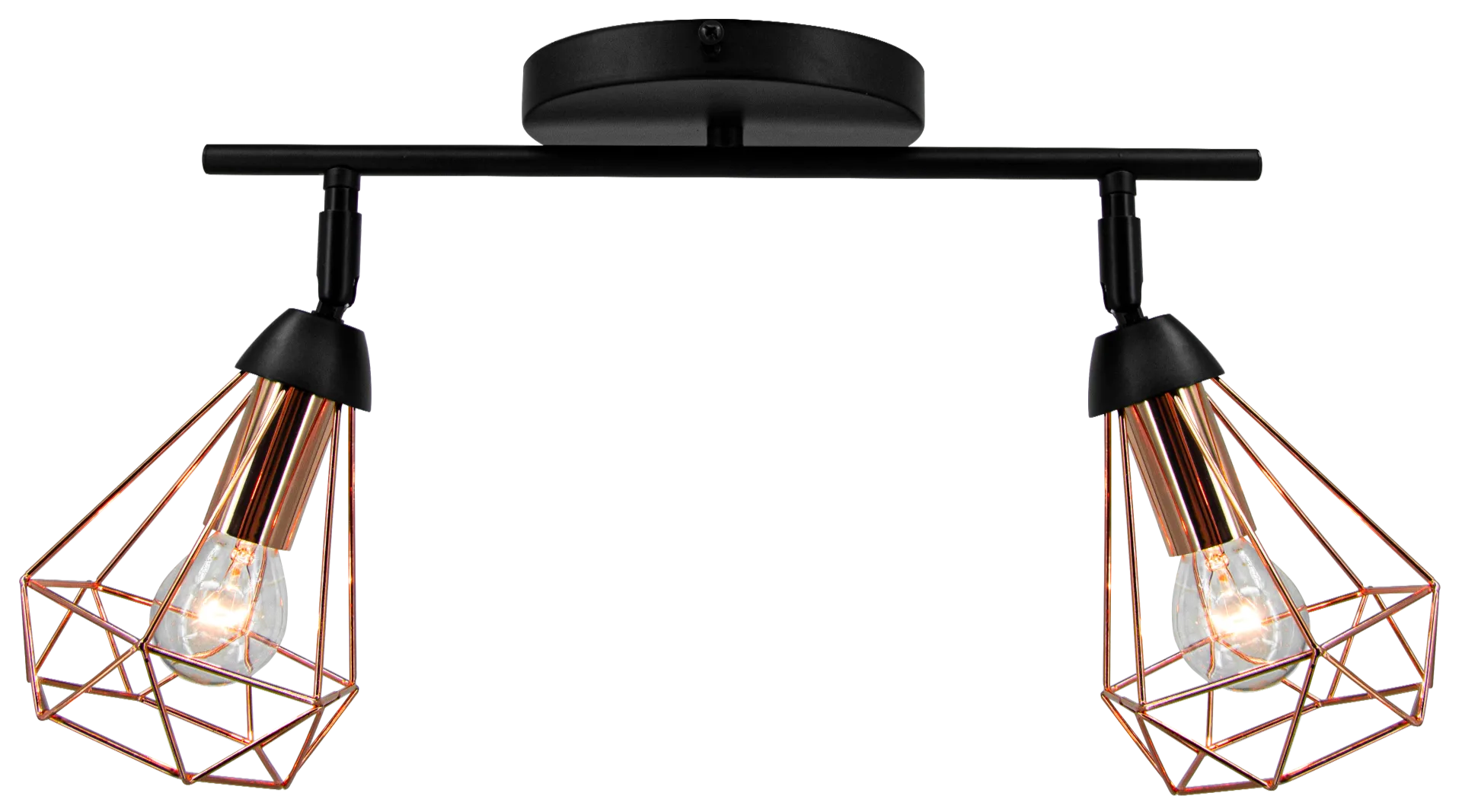Loftowa lampa sufitowa ELM8414/2 BL CO reflektorki czarne miedź