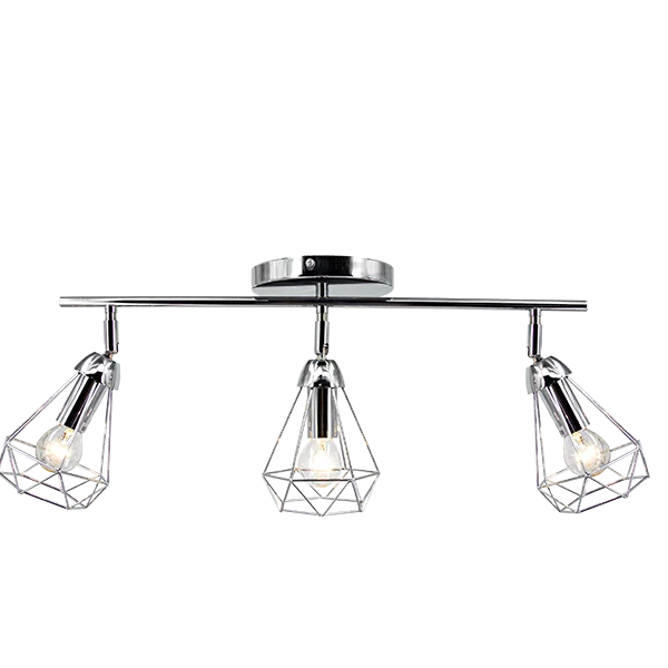 Chromowana lampa sufitowa ELM8414/3 8C metalowa do salonu