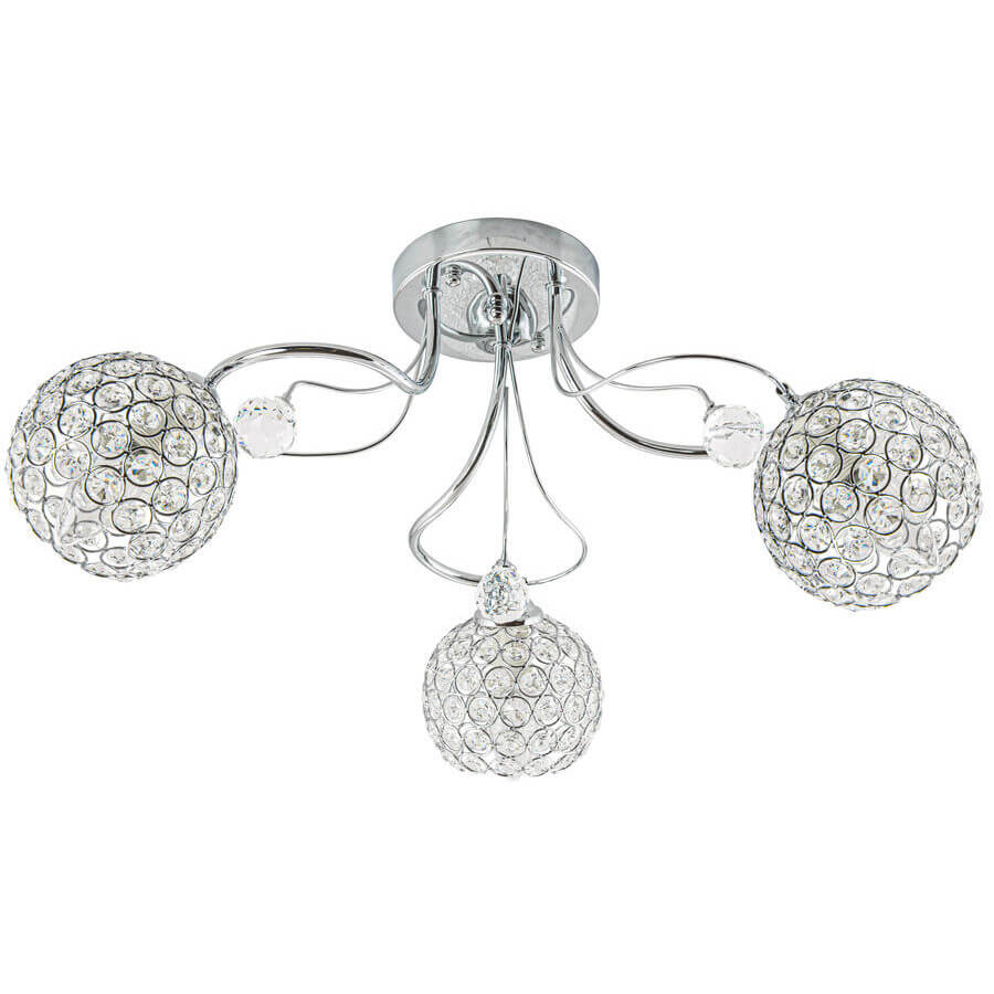Sufitowa lampa glamour 8825/3 8C ball crystals chrom