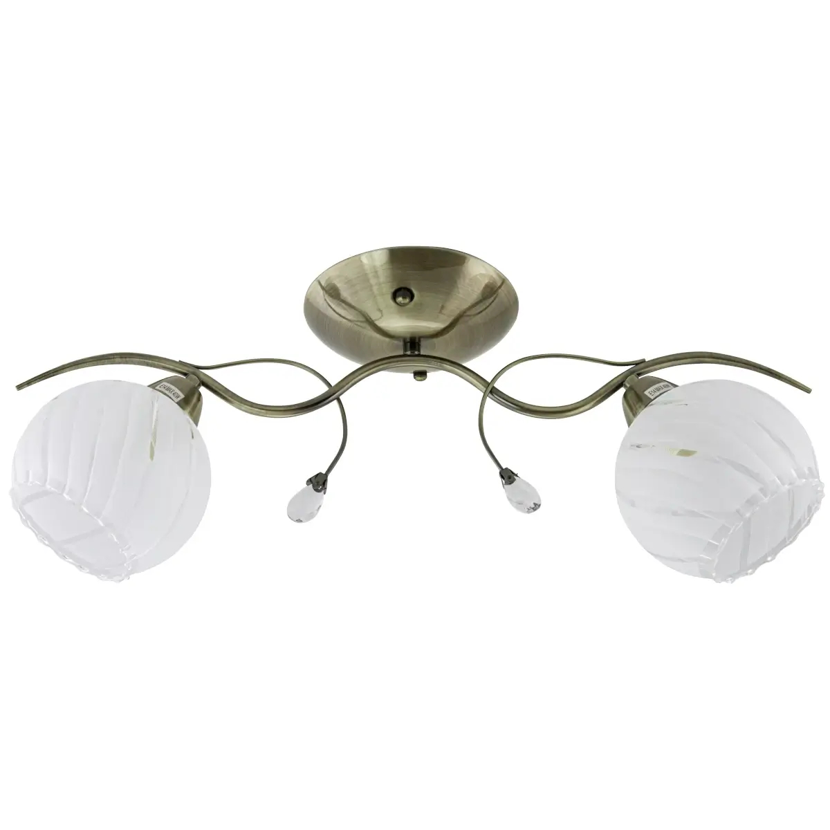 Przysufitowa lampa sypialniana 8758/2 21QG nad łóżko mosiądz