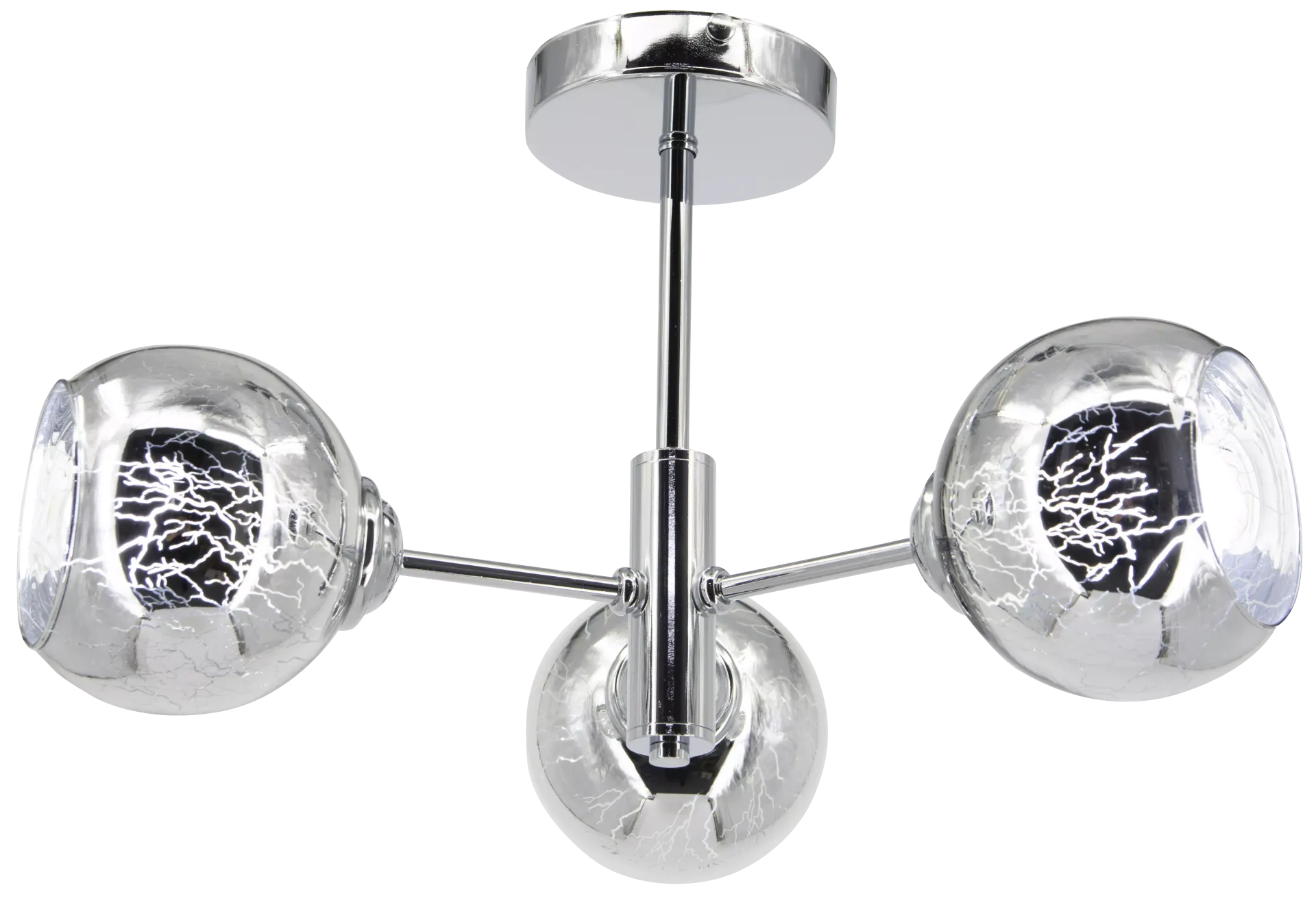 Szklana lampa sufitowa ELM2209/3 8C do jadalni chrom