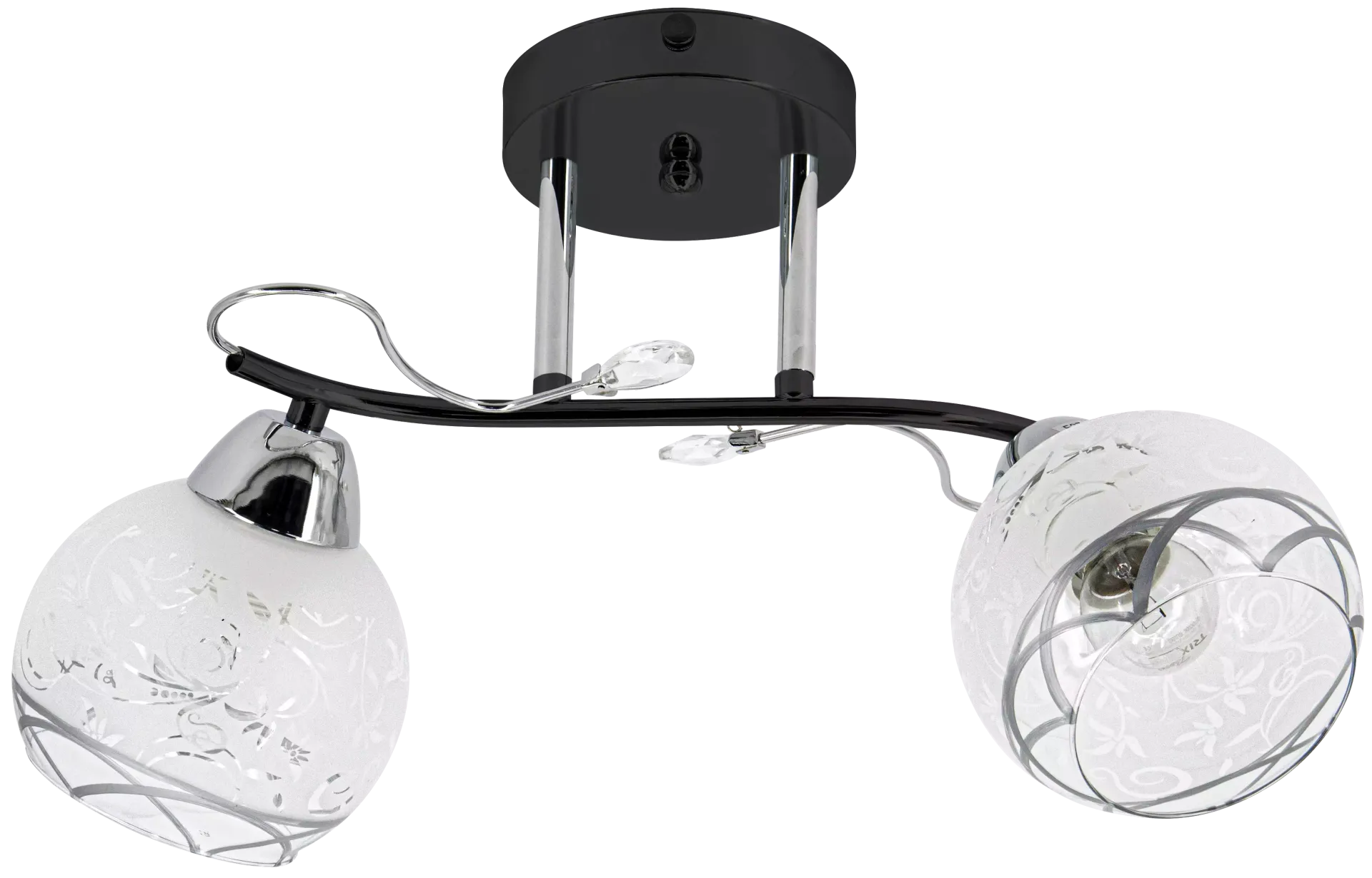 Klasyczna lampa sufitowa ELM2982/2 BL 8C do holu czarna chrom
