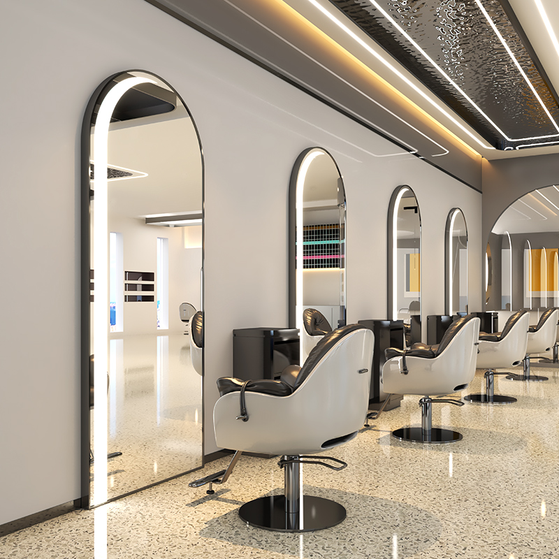 Konsola konsoleta fryzjerska lustro rama aluminiowa LED 180x80 PRO